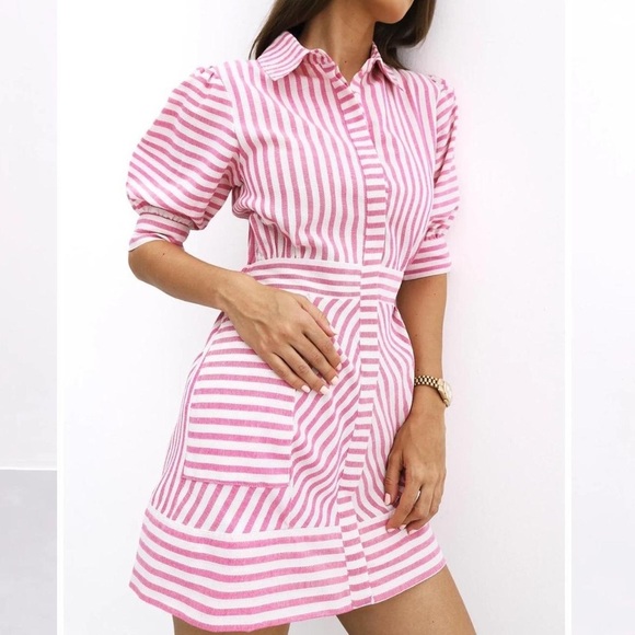 NWT VitaGrace Levante Cotton Blend Stripe Dress- XS/US 2 - Picture 3 of 11